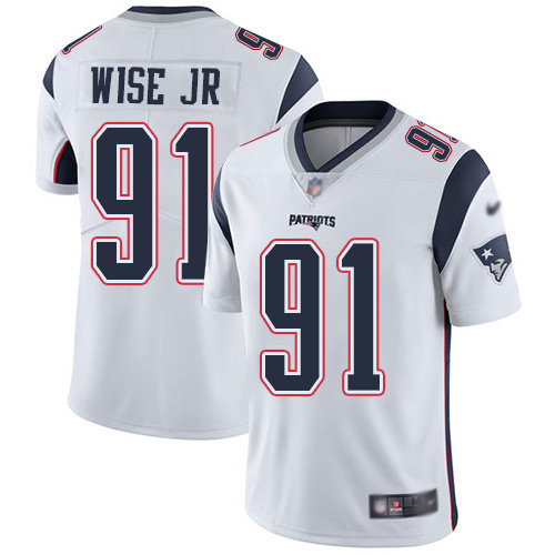 New England Patriots Football #91 Vapor Limited White Men Deatrich Wise Jr Road NFL Jersey